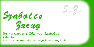 szabolcs zarug business card